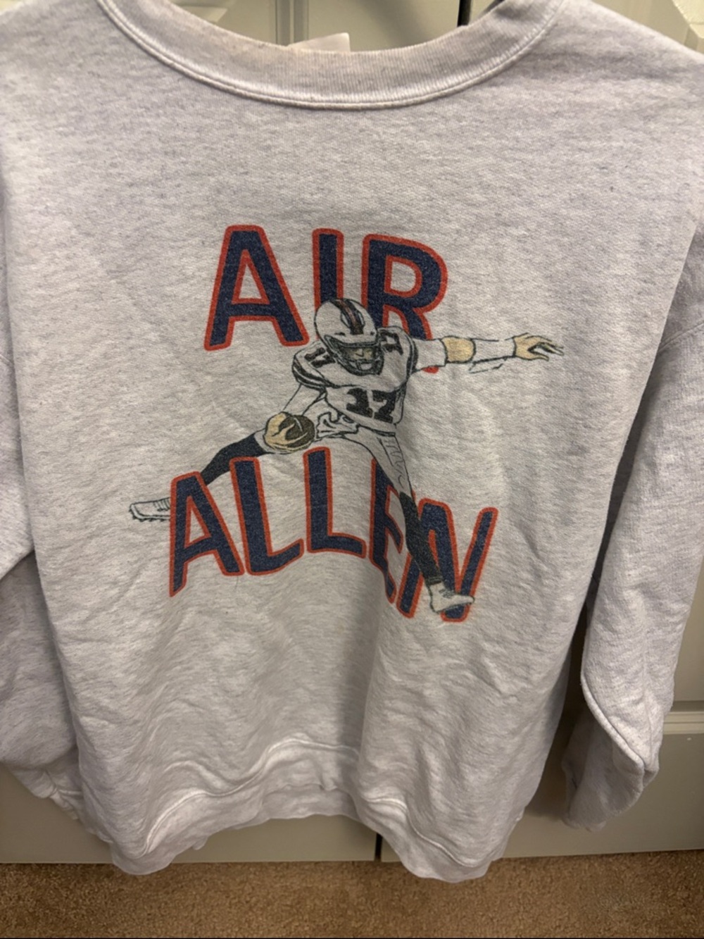 Hanes Light Gray Crewneck Sweatshirt Buffalo  “Air Allen”
